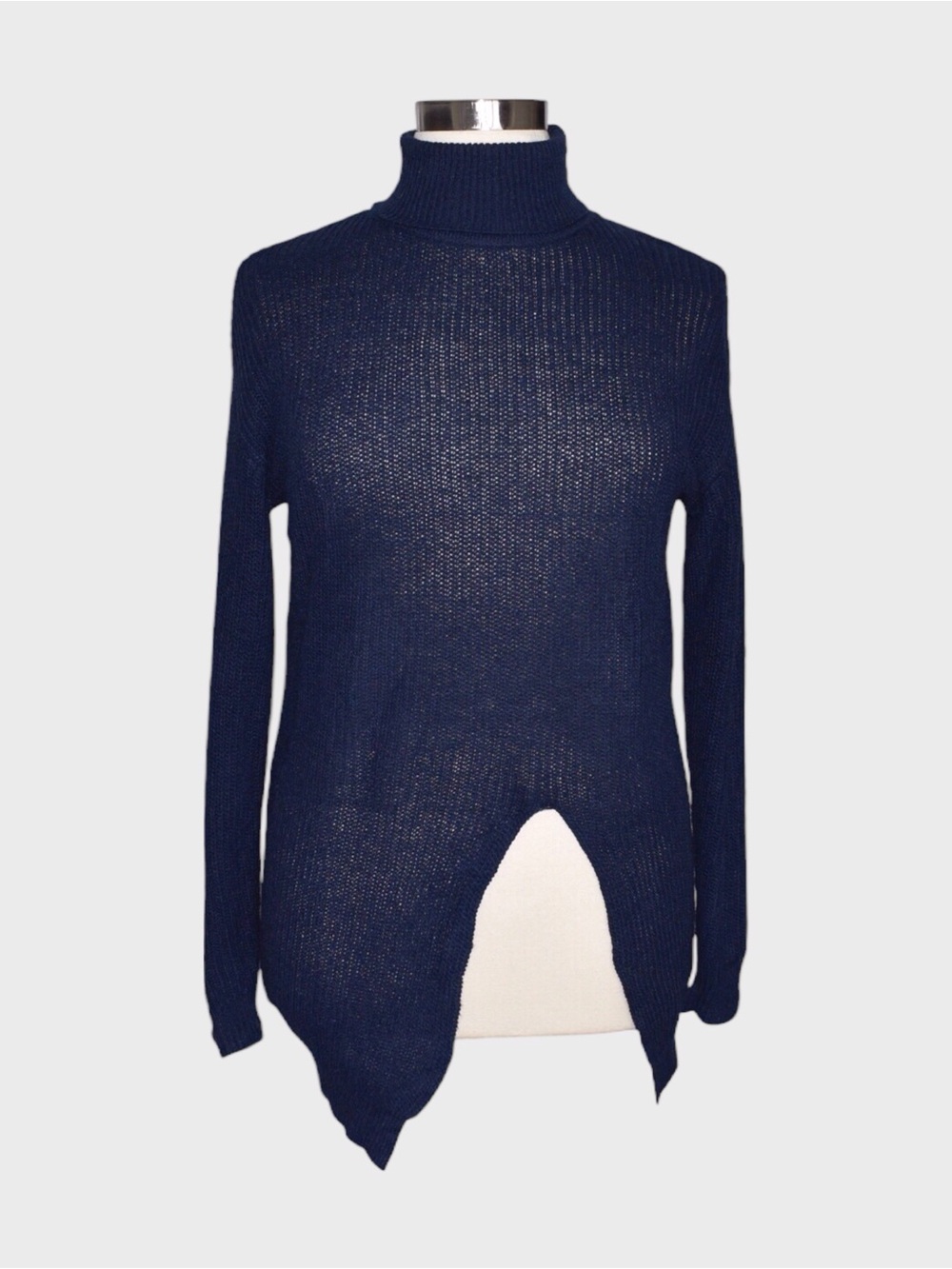 SHEIN Turtleneck Handkerchief Hem Sweater
